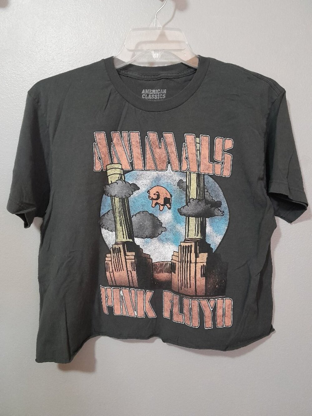 American Classics Pink Floyd Animals Gray Cropped Graphic T-Shirt Large